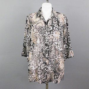 Kim‎ Rogers Petite Women Shirt Black 16P